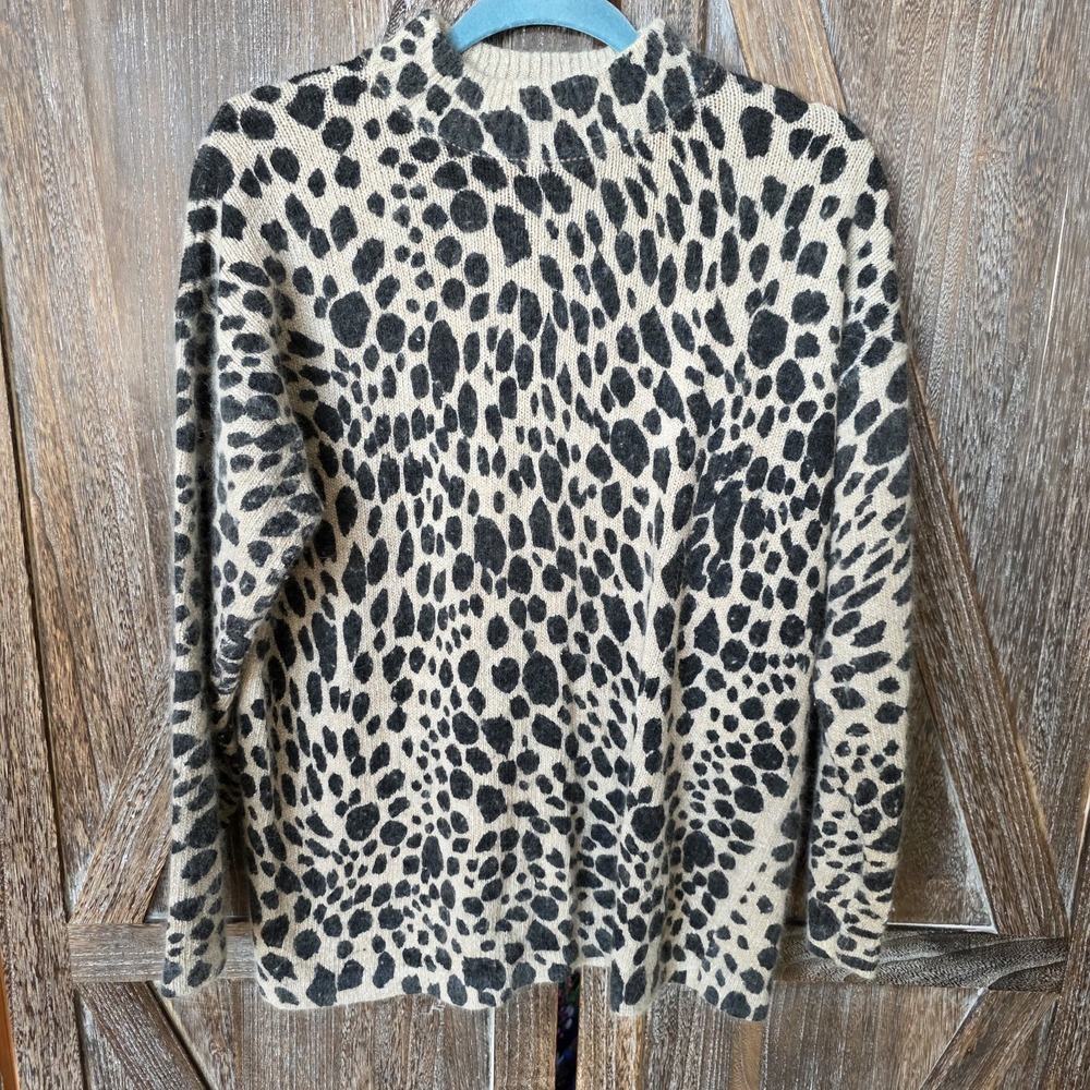 Segue Sweater‎ Women's Large (14/16) Animal Print Vintage Silk Lambswool Angora